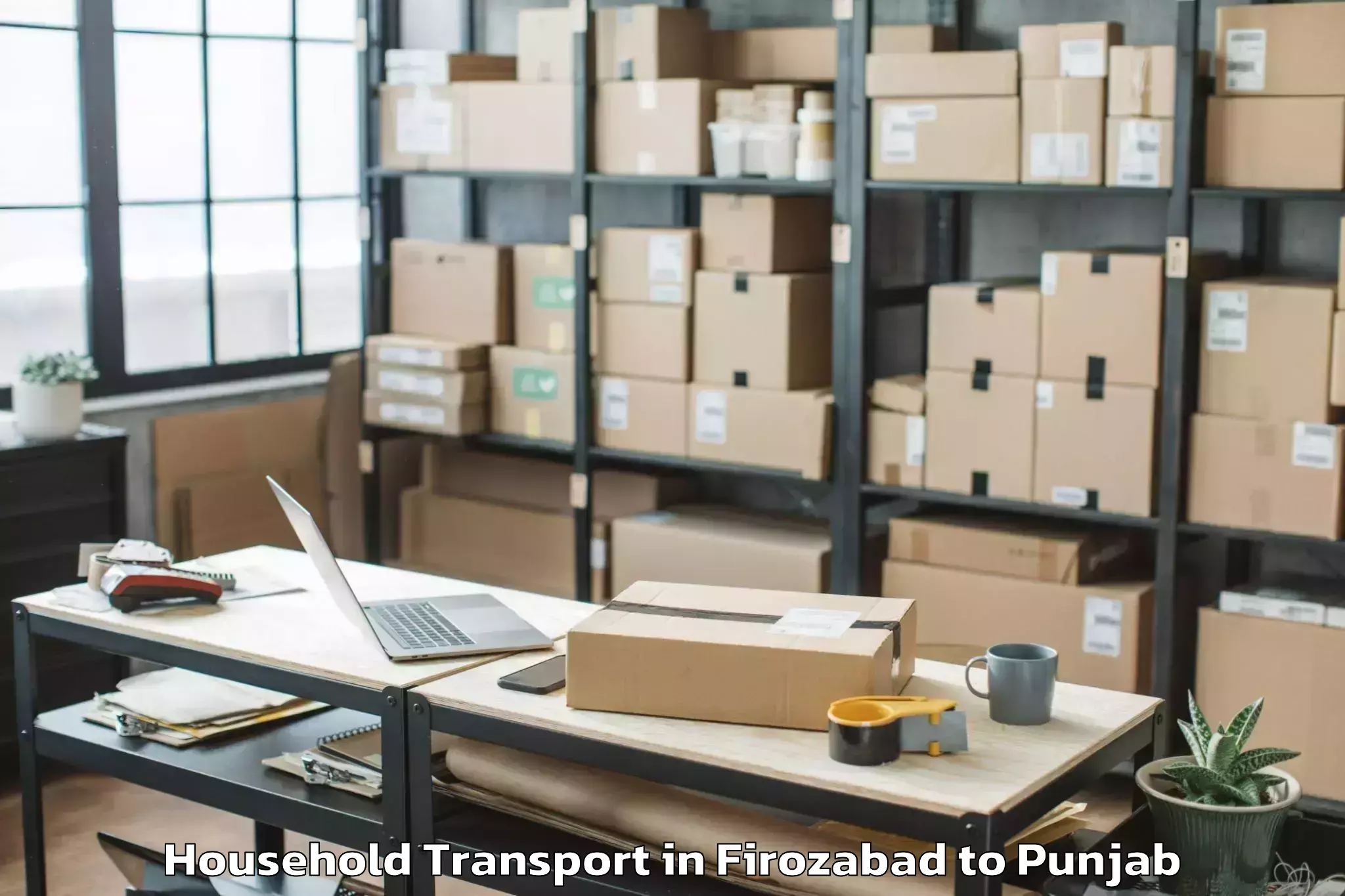 Reliable Firozabad to Adampur Jalandhar Household Transport